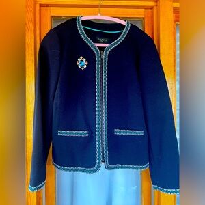 Talbots blazer, petites size 10 Navy Blue Tweed
